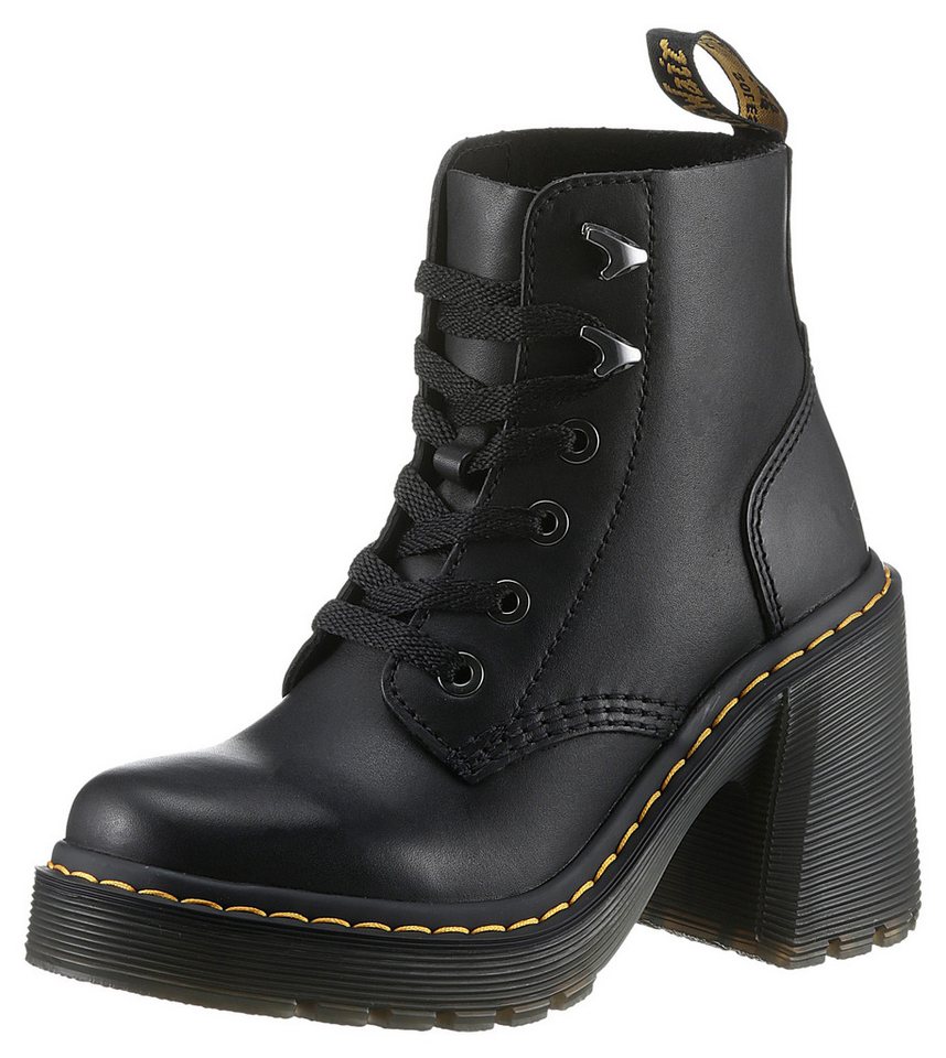 Dr. Martens Jesy Schnürboots, Blockabsatz, Stiefelette mit modischen Metall Eyelets