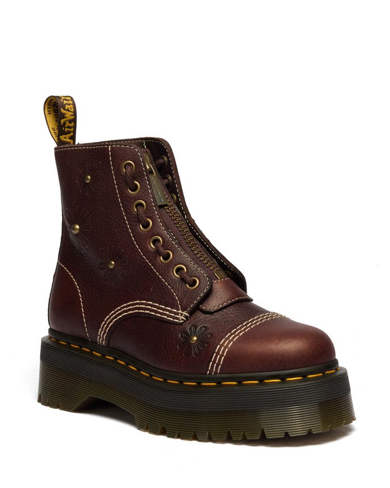 Dr. Martens Sinclair Flower Plateaustiefelette Plaeau, Stiefelette, Front Zip Boots mit Flower Prägung und Nieten