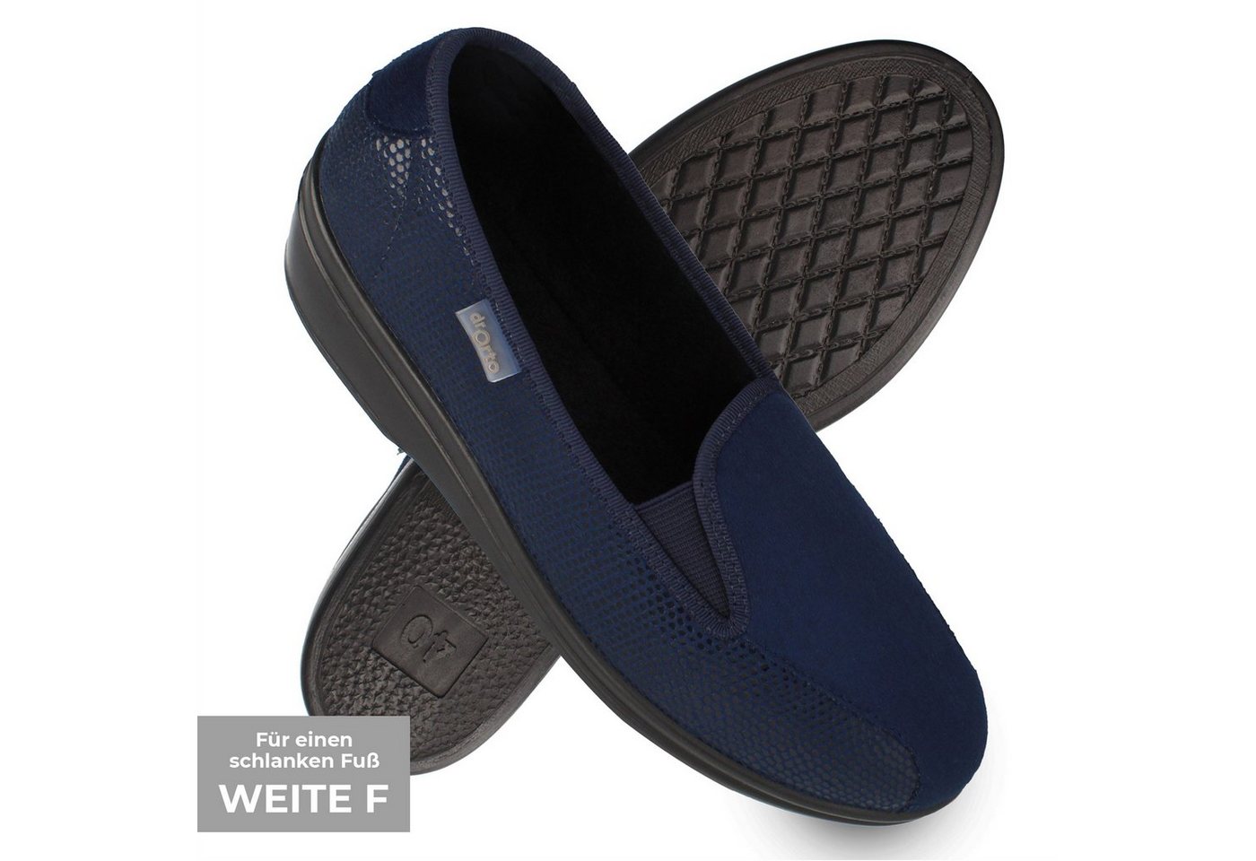 Dr. Orto Bristol für einen schlanken Fuß Damen Ballerina Slip-On Sneaker, Sneaker-Ballerinas