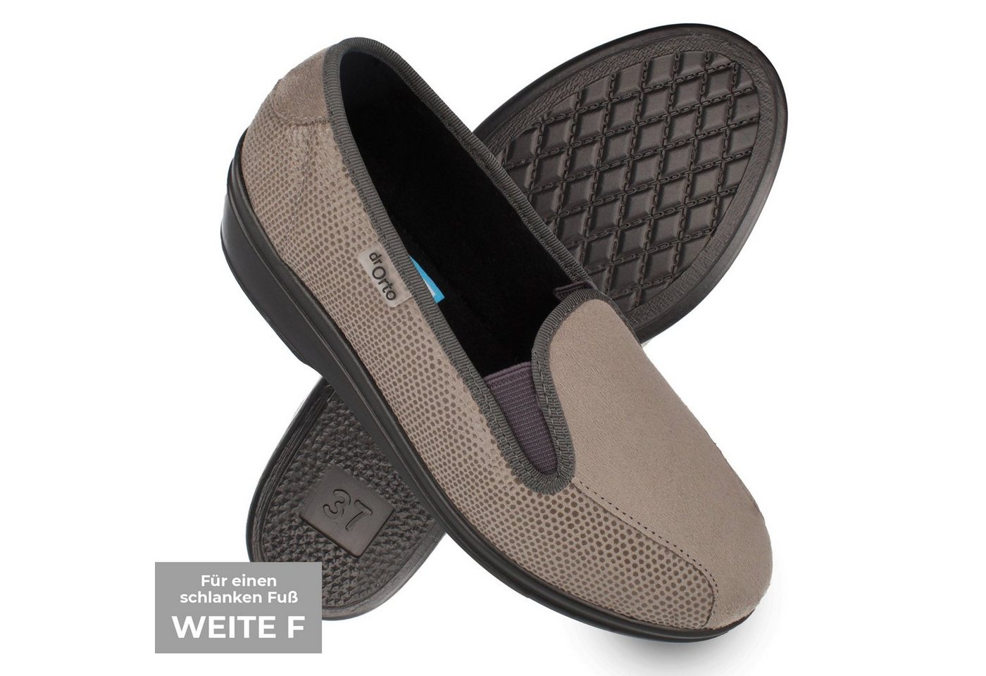 Dr. Orto Bristol für einen schlanken Fuß Damen Ballerina Slip-On Sneaker, Sneaker-Ballerinas
