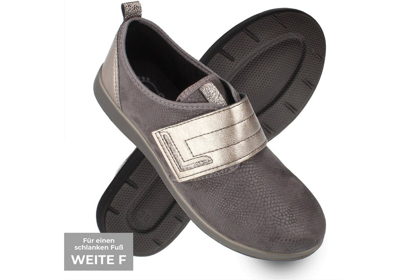 Dr. Orto Olbia für schmale Füße Damen mit Klettverschluss Sneaker Slip-On