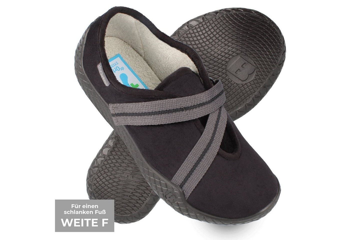 Dr. Orto Stavoren für schmale Füße Damen Sneaker Slipper, Ballerinas, Klettverschluss