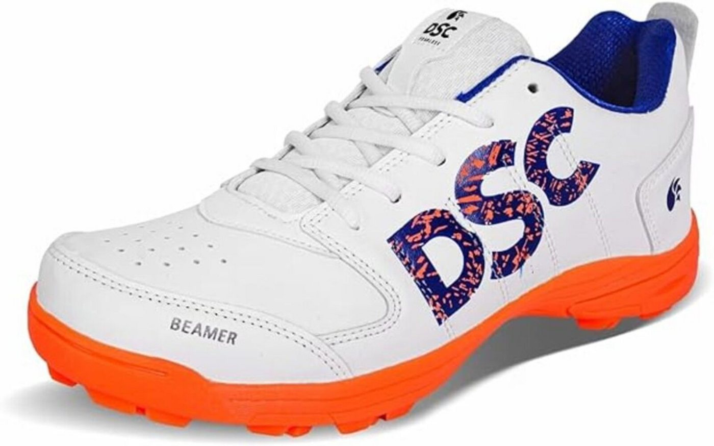 DSC Beamer Cricket-Schuhe, For Boys and Men Leichter Sportschuhe Sneaker (Verkaufspaket: 1 Paar Cricket-Schuhe, Gummi Spike Sport, Trainer Stiefel, Bowling Spikes Fitness) Leichtgewicht, durable, comfortable EVA (orange/weiß)