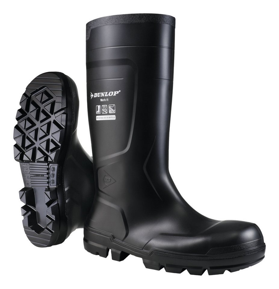 Dunlop Gummistiefel Sicherheitsstiefel Work-It FullSafety Black PVC SR LO LG S5