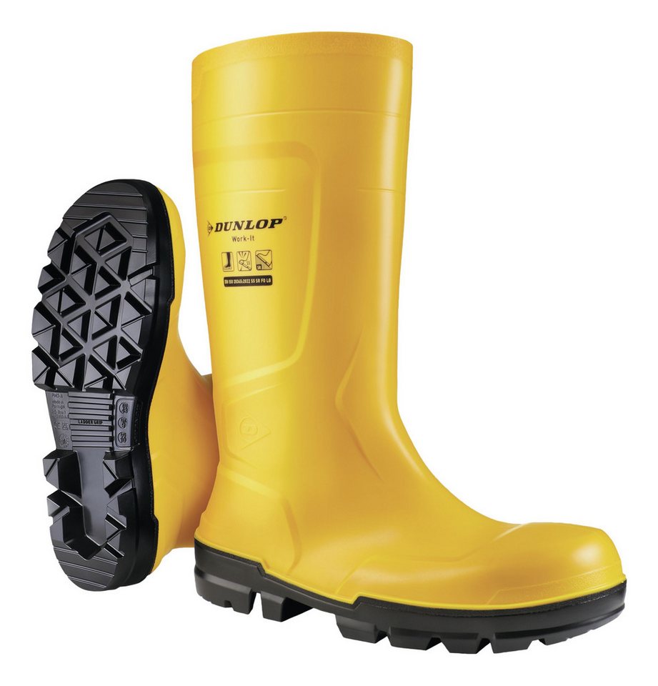 Dunlop Gummistiefel Sicherheitsstiefel Work-It FullSafety Yellow PVC SR LO LG S5