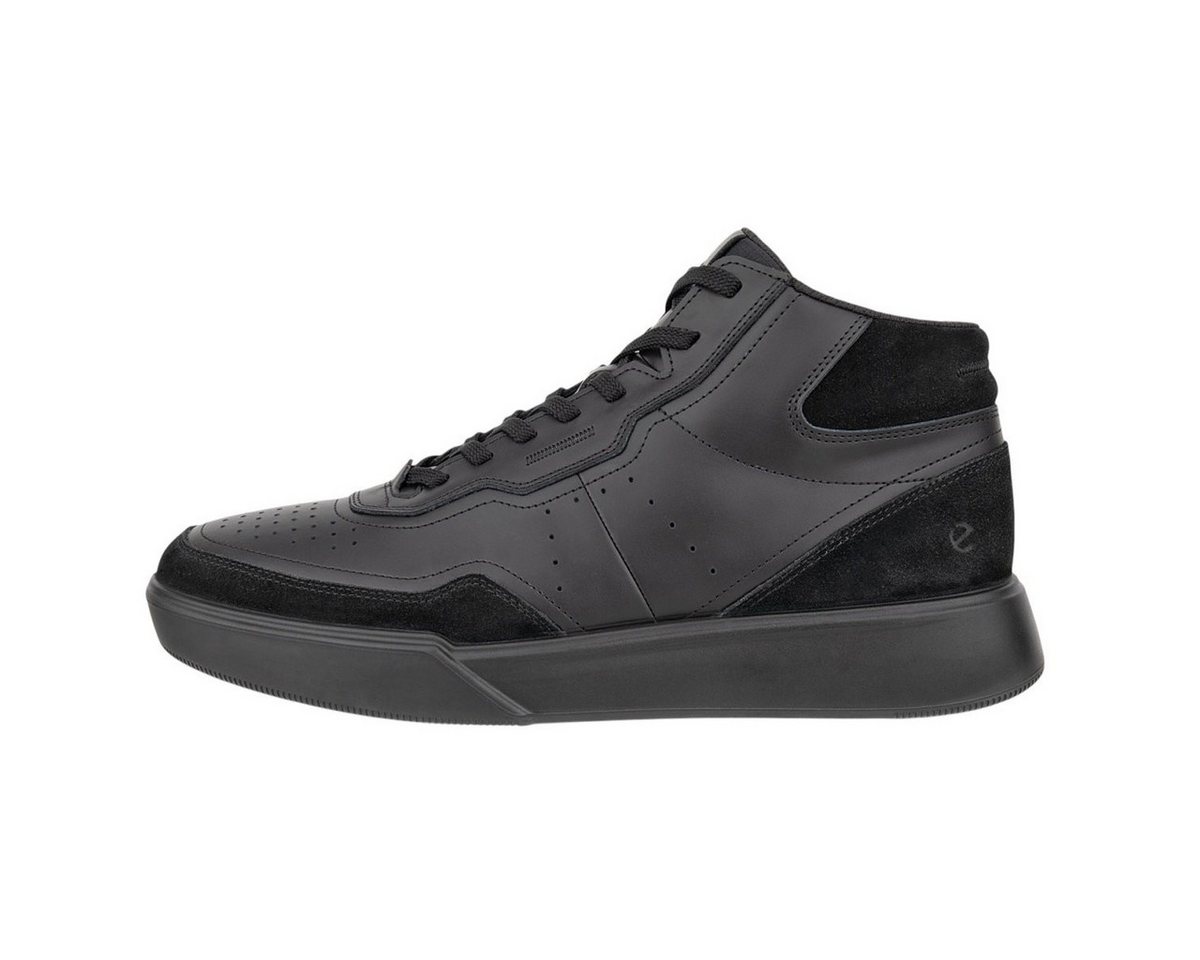 ECCO Alltag-Travelschuhe Street Court High-Top (Premium-Leder) schwarz Sneaker