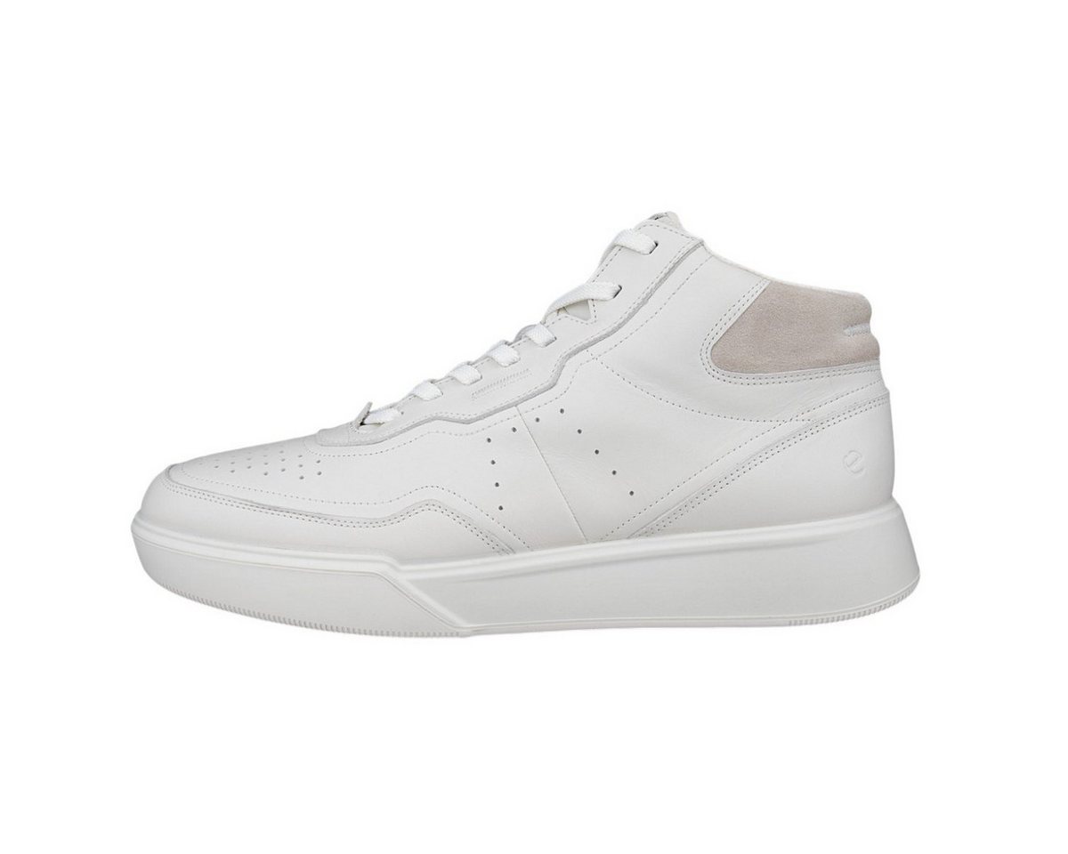 ECCO Alltag-Travelschuhe Street Court High-Top (Premium-Leder) weiss Herren Sneaker