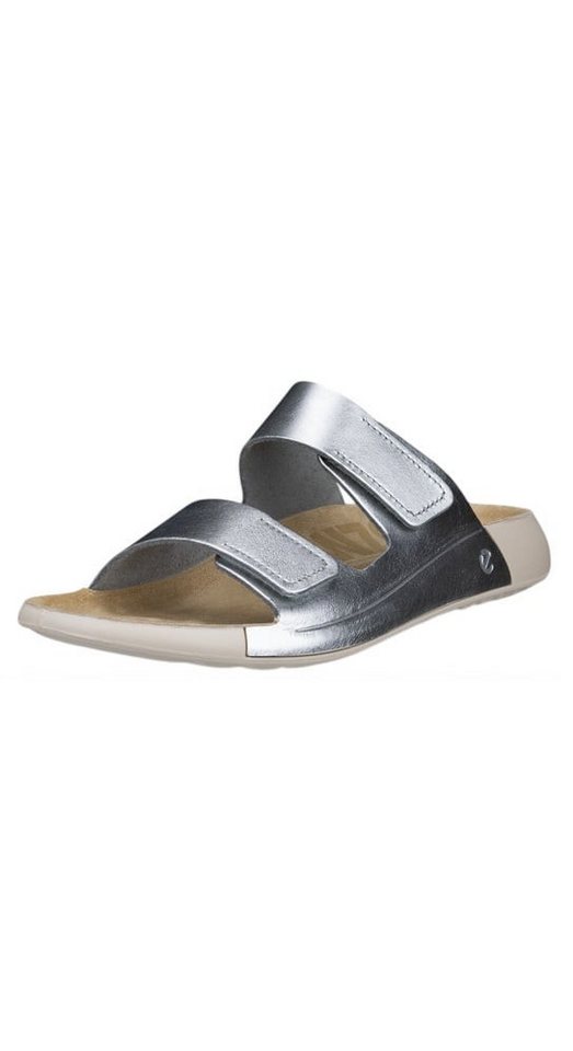 ECCO Cozmo Flat silber/beige Damen Sandale