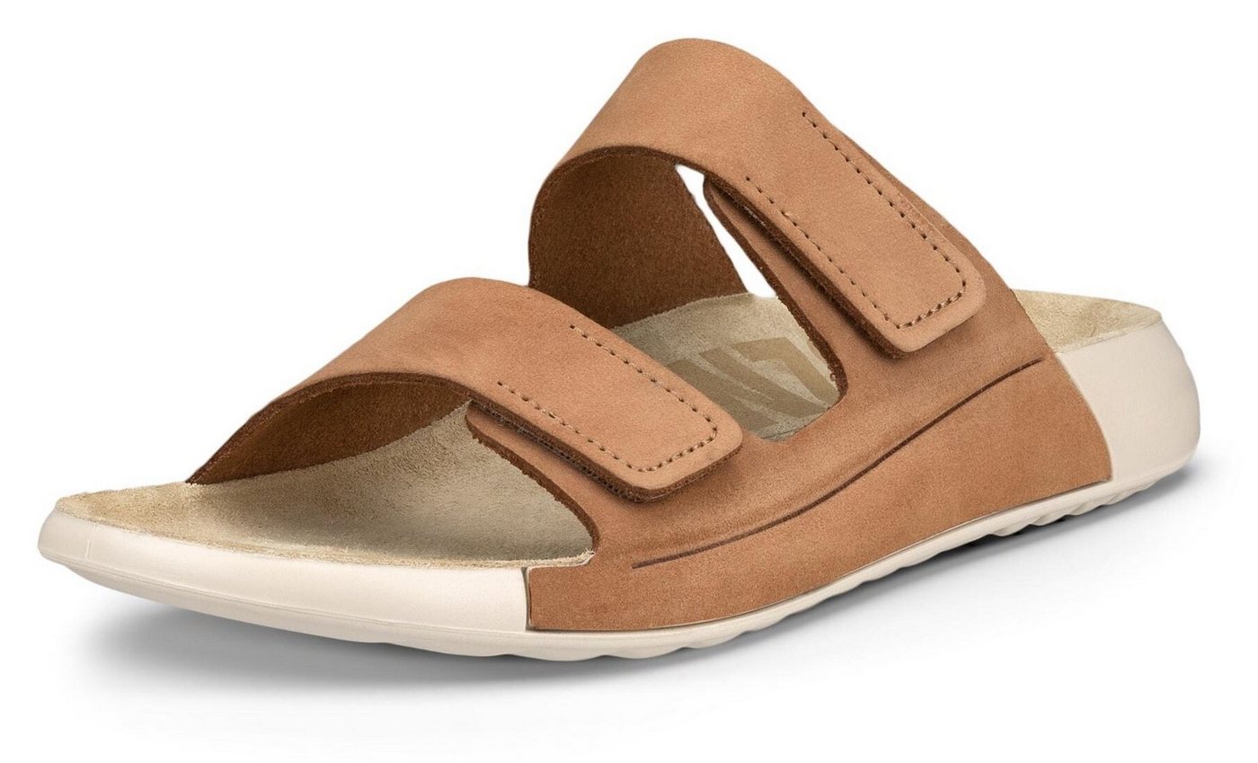ECCO COZMO W Pantolette Sommerschuh, Schlappen mit zwei Klettverschlussriemen (braun)