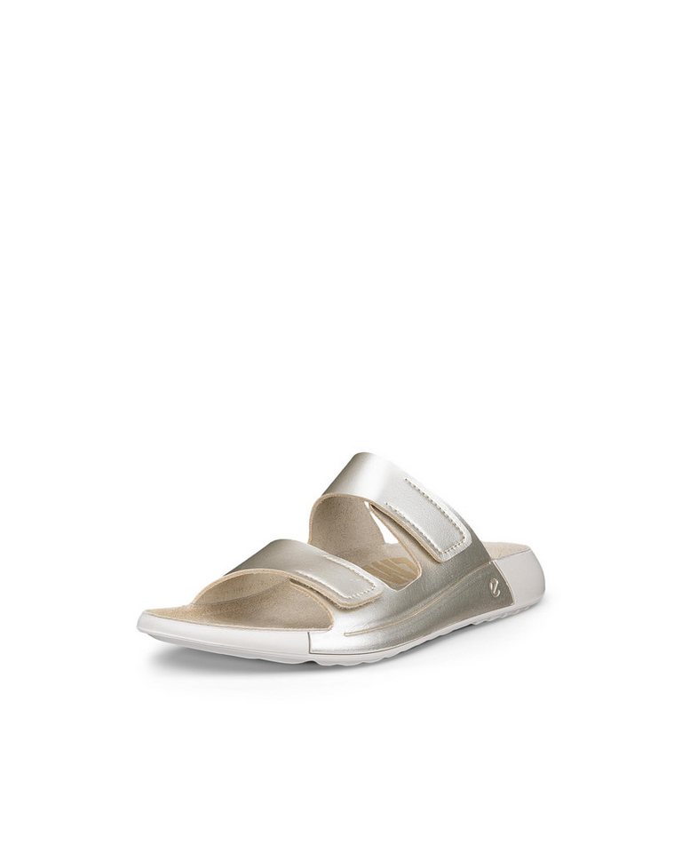 ECCO COZMO W Pantolette Sommerschuh, Schlappen mit zwei Klettverschlussriemen (weiß)