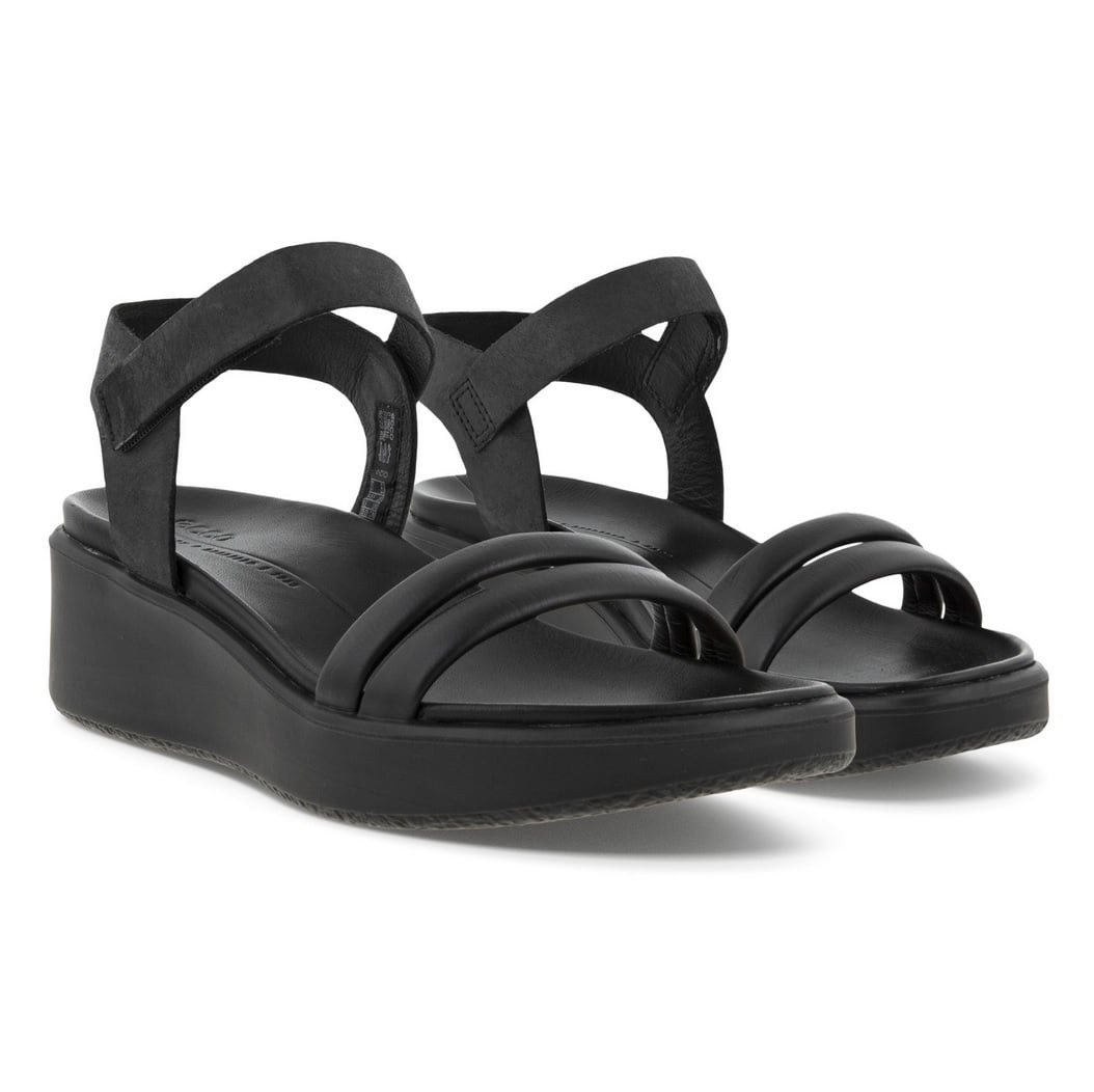 ECCO Flowt LX Wedge (Vollnarb und Nubukleder) schwarz Damen Sandale