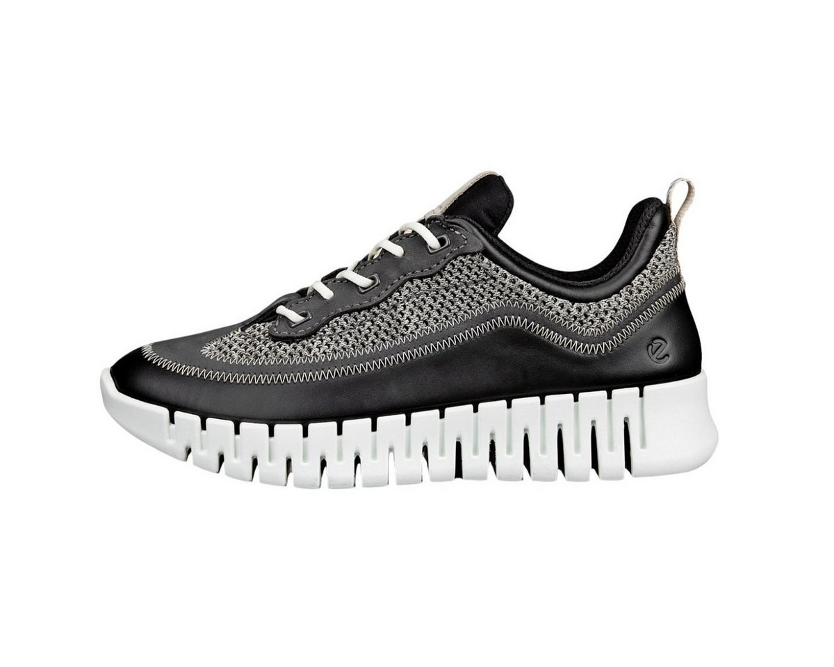 ECCO Gruuv Lea (atmungsaktiv Textil) schwarz Damen Sneaker