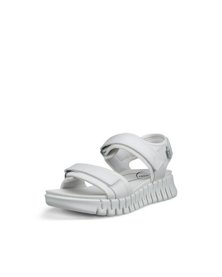 ECCO GRUUV SOL W Sandalette, Plateau, Sommerschuh, Sandalette mit praktischem Klettverschluss (weiß)