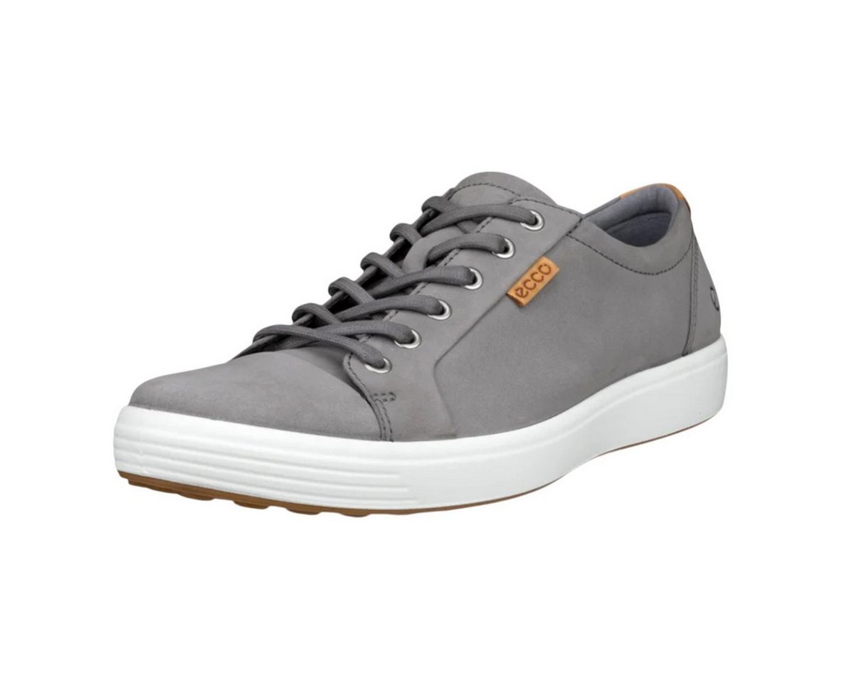 ECCO Mens Soft 7 (aus Premium-Leder) grau Herren Sneaker