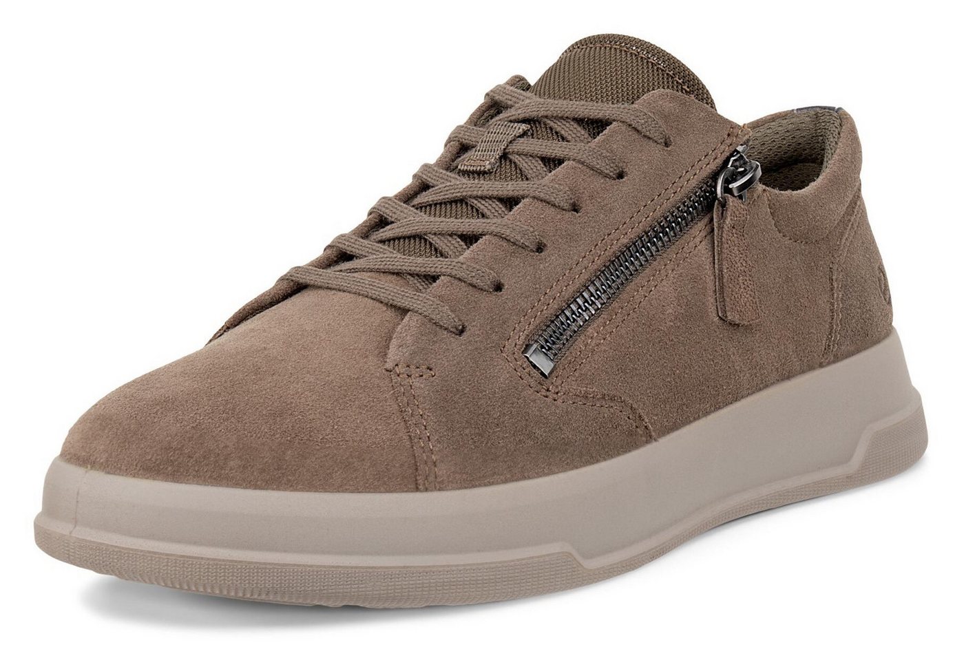 ECCO Move W Sneaker Freizeitschuh, Schnürschuh, Halbschuh mit seitlichem Reißverschluss (braun)