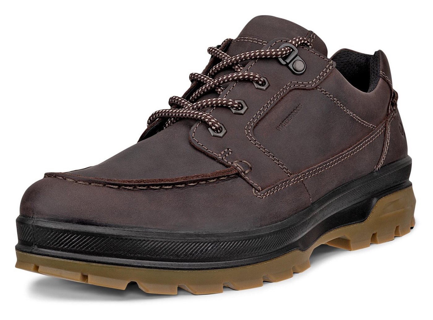 ECCO Rugged Track Wp Moc Toe Schnürschuh Sneaker, Outdoorschuh mit waterproof-Ausstattung (braun)