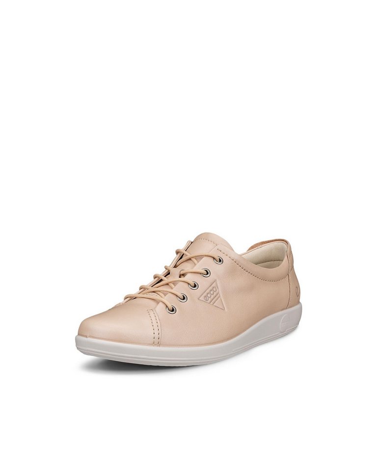 ECCO Soft 2.0 Sneaker, Freizeitschuh, Halbschuh, Schnürschuh mit Retro-Shilouette (beige)