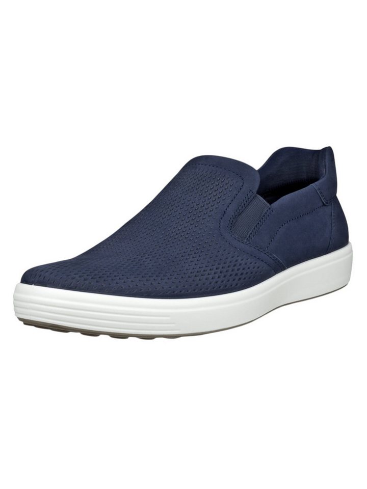 ECCO Soft 7 Easy Slip (Premium-Leder) navyblau Herren Sneaker