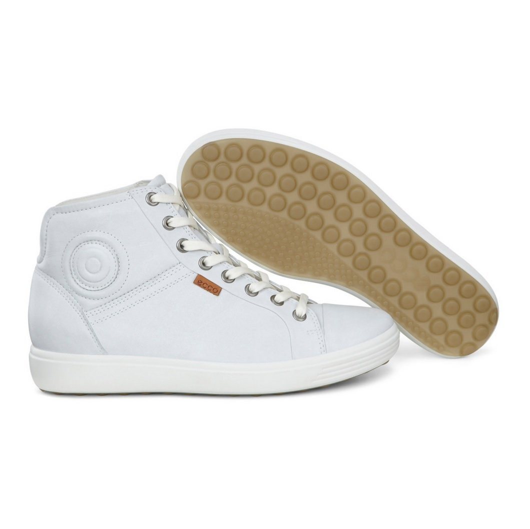 ECCO Soft 7 High (leichte und flexible Sohle) weiss Damen Sneaker