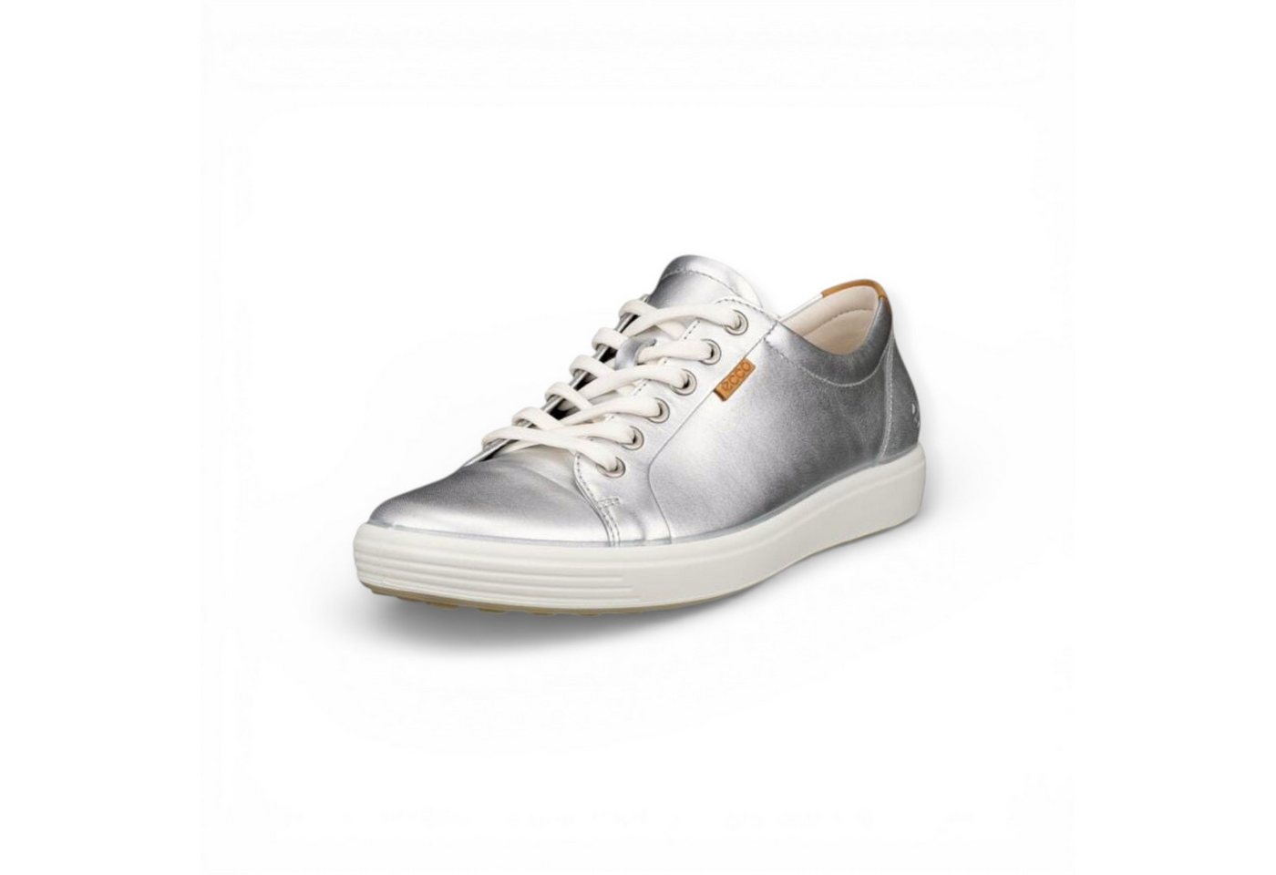 ECCO Soft 7 (Vollnarbenleder) silber Damen Sneaker