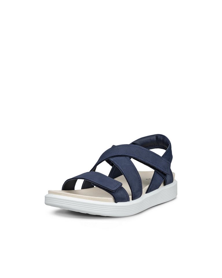 ECCO SOFT SANDAL W CROSS STRAP Sandale Riemchensandale, Sommerschuh mit praktischem Klettverschluss (blau)