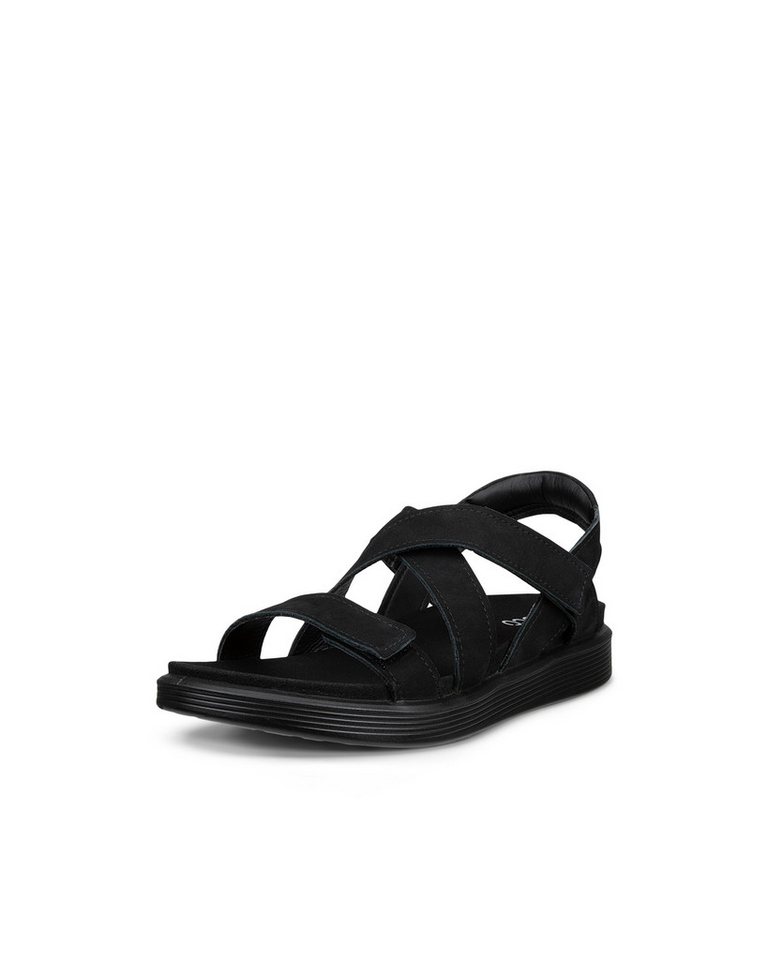 ECCO SOFT SANDAL W CROSS STRAP Sandale Riemchensandale, Sommerschuh mit praktischem Klettverschluss (schwarz)