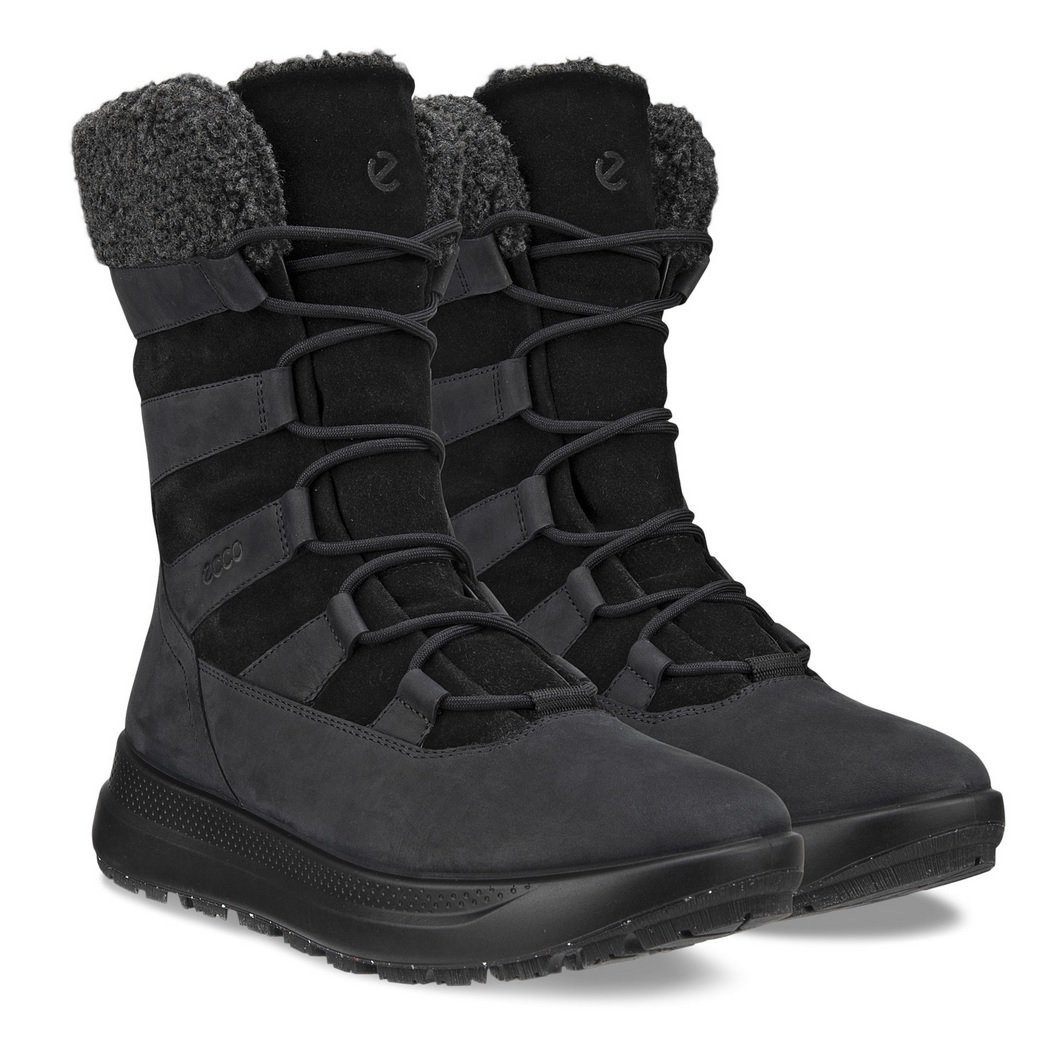ECCO Solice Boot High (Nubukleder, Primaloft®-Bio-Isolierung) schwarz Damen Winterstiefel