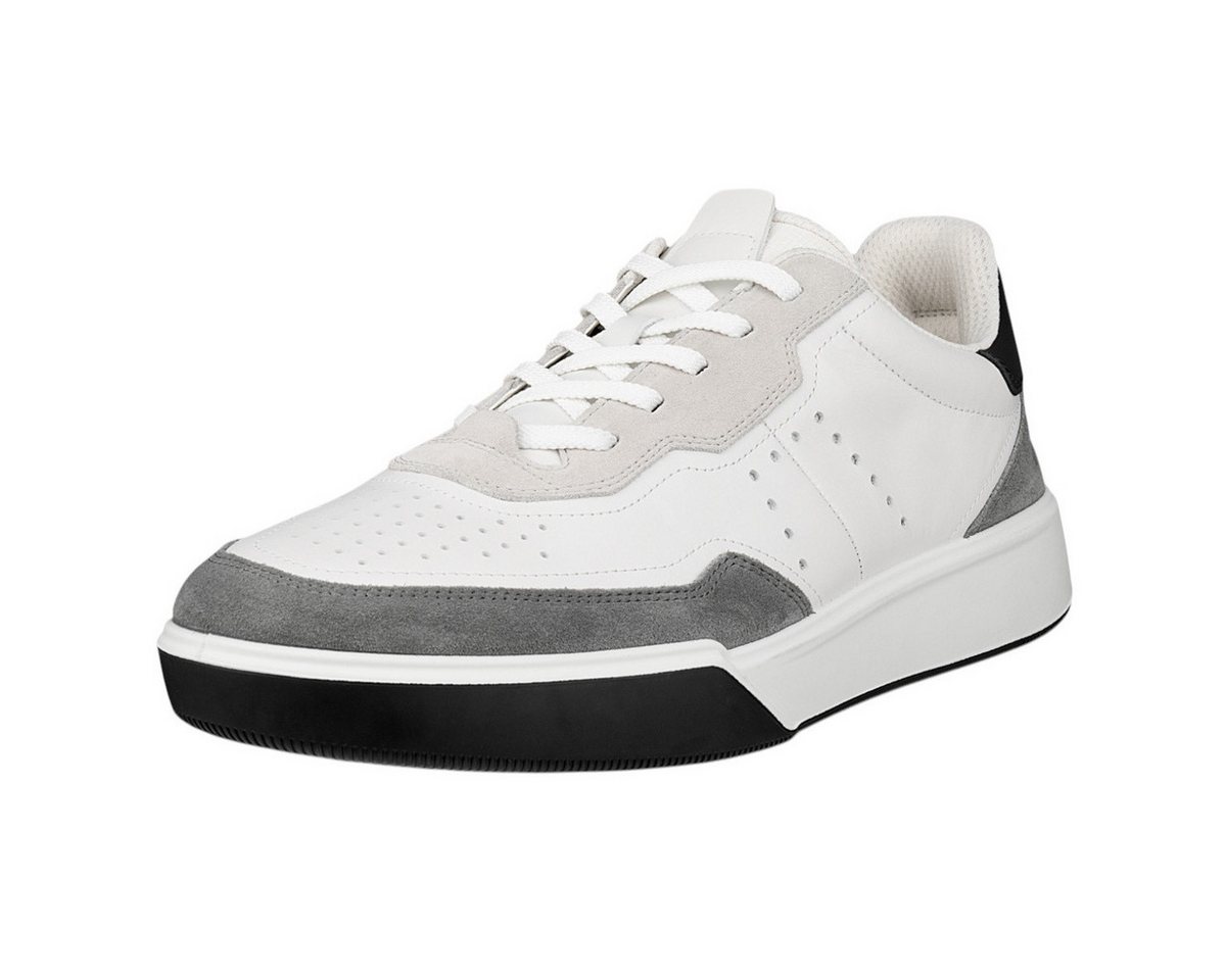 ECCO Street Court Lea (Premium Leder) weiss/grau/schwarz Herren Sneaker