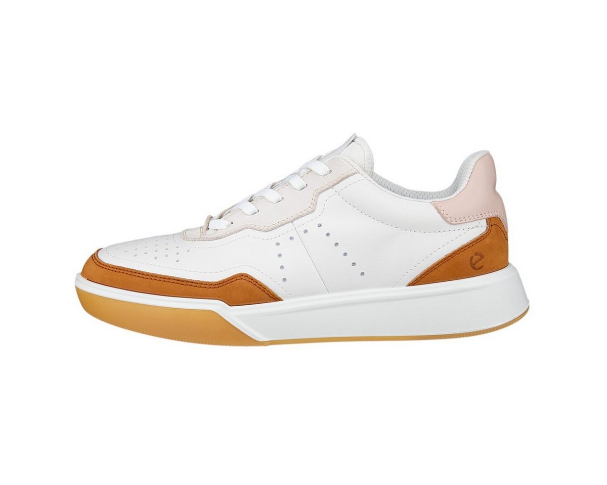 ECCO Street Court Lea (Premium-Leder) weiss/orange Damen Sneaker