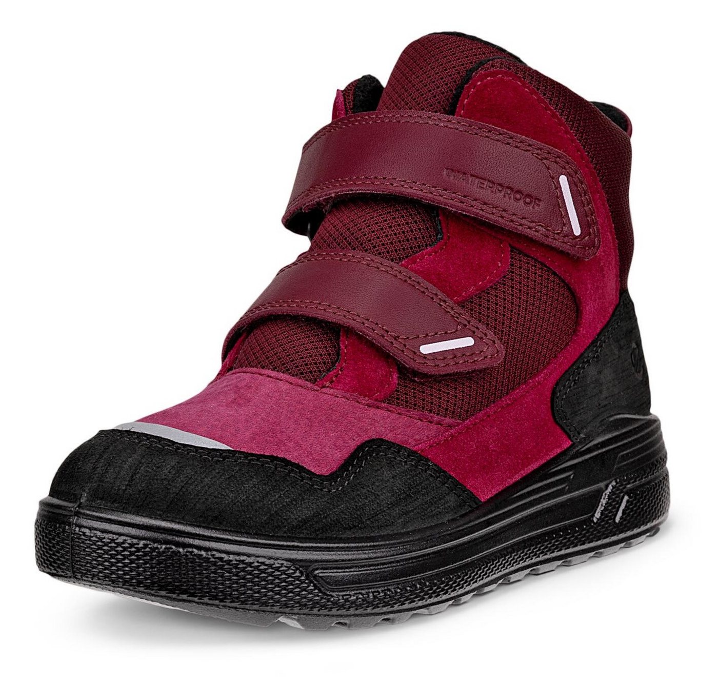 ECCO Urban Snowboarder Klettstiefel Winterboots, Winterstiefel, Kinderstiefel mit waterproof-Ausstattung (rot/schwarz)