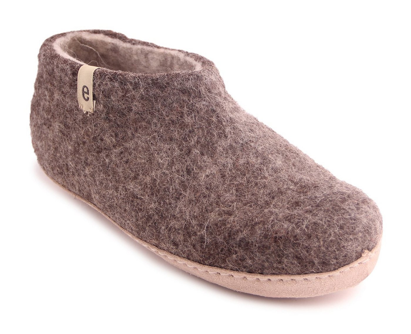 Egos Unisex Filzschuh mit Ledersohle Hausschuh
