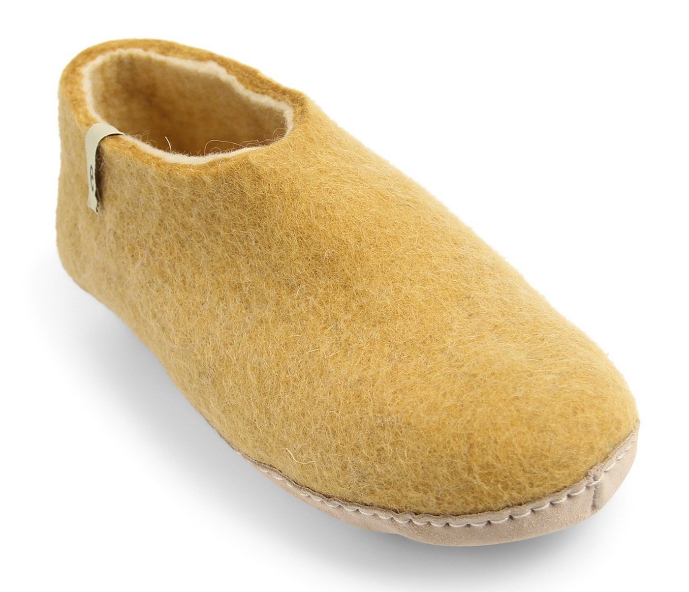 Egos Unisex Filzschuh mit Ledersohle Hausschuh (gelb)