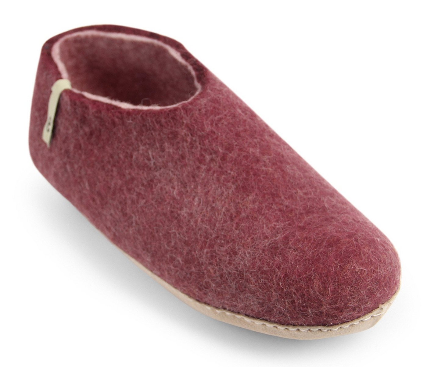 Egos Unisex Filzschuh mit Ledersohle Hausschuh