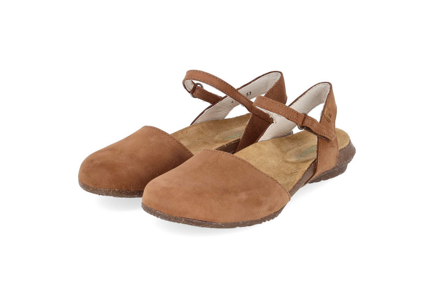 El Naturalista N412 Wood Damen Rauleder braun Keilsandalette