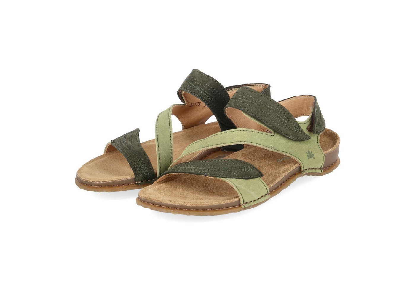 El Naturalista N5810S Liken-Kaki Damen Rauleder green Keilsandalette