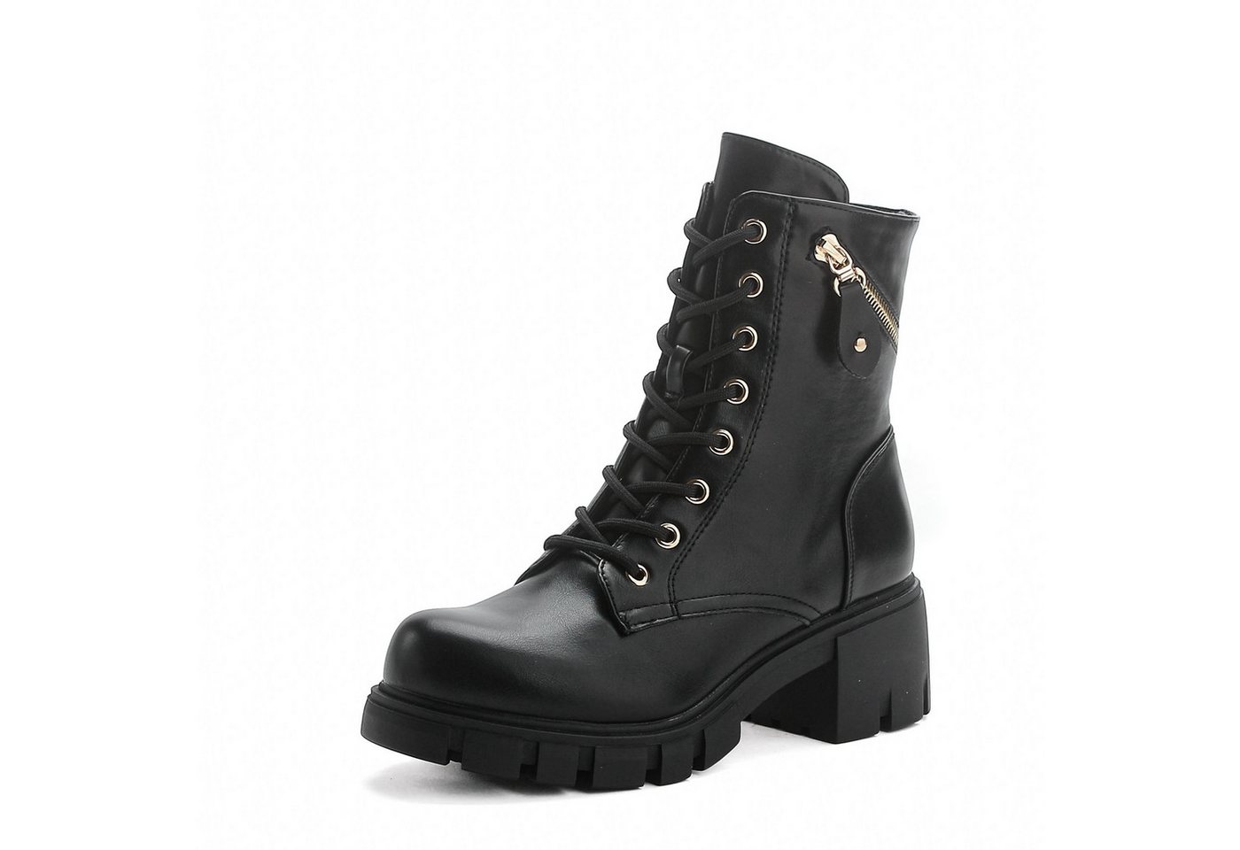 Elara Worker Boots Schnürstiefelette (schwarz)