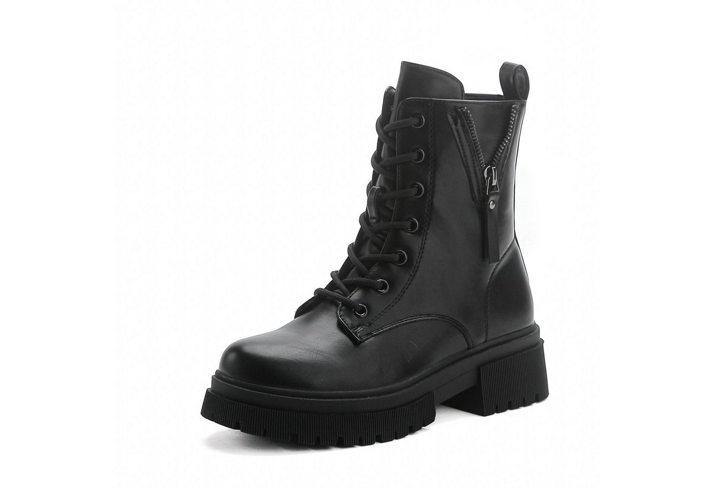 Elara Worker Boots Schnürstiefelette (schwarz)