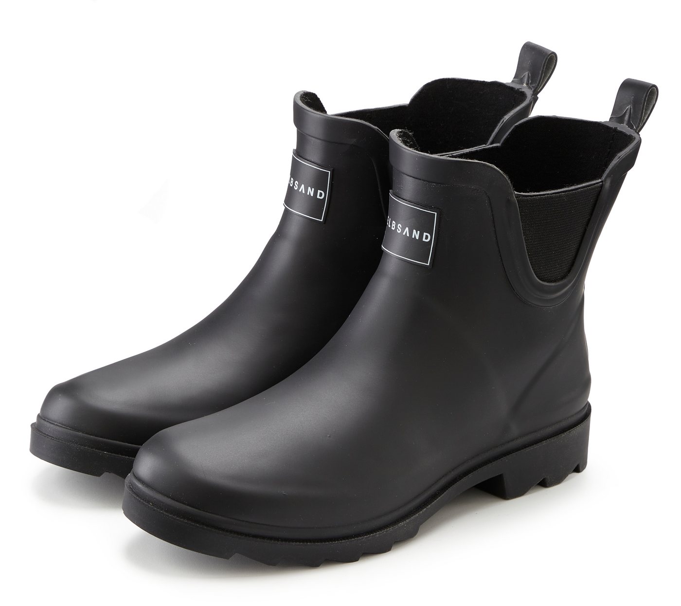Elbsand Boots Gummistiefelette aus wasserdichtem Material, Gummistiefel, Schlupfstiefel (schwarz)
