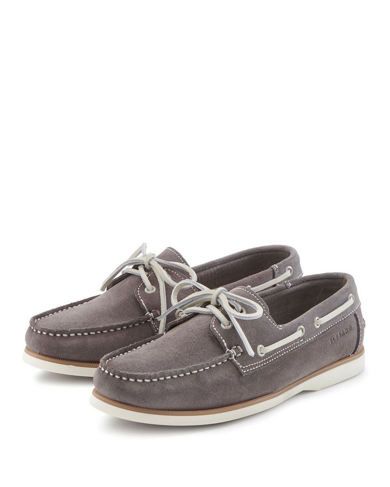 Elbsand Bootsschuh Slipper, Halbschuh, Schnürschuh aus Leder Unisex (grau)