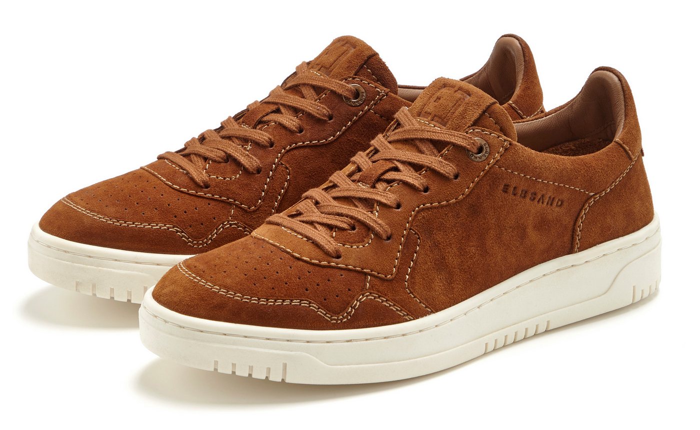 Elbsand Halbschuh, Schnürschuh, Turnschuh, Lederschuh, Ledersneaker Sneaker NEU Freizeitschuh, Schnürhalbschuh aus weichem Leder, Unisex (braun)