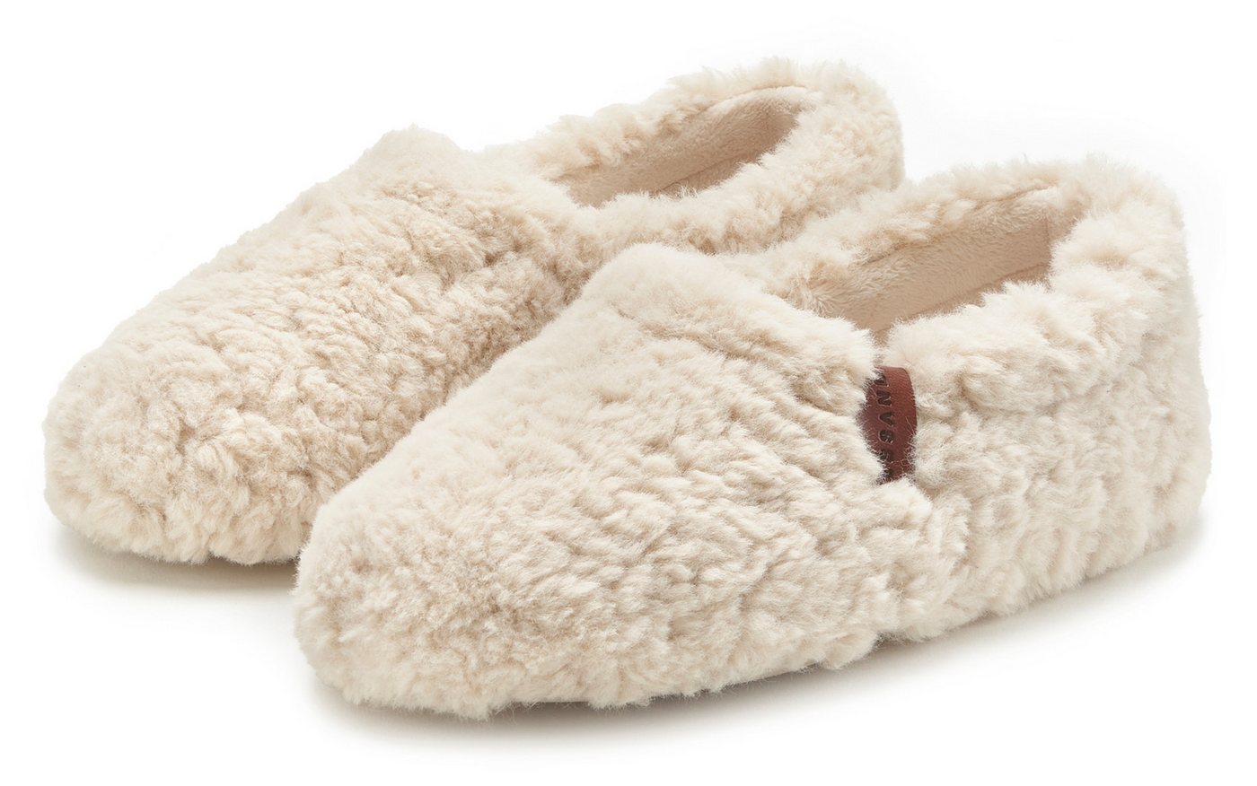 Elbsand Hausschuh mit kuscheligem Fellimitat, Pantolette, Pantoffel, Hüttenschuh