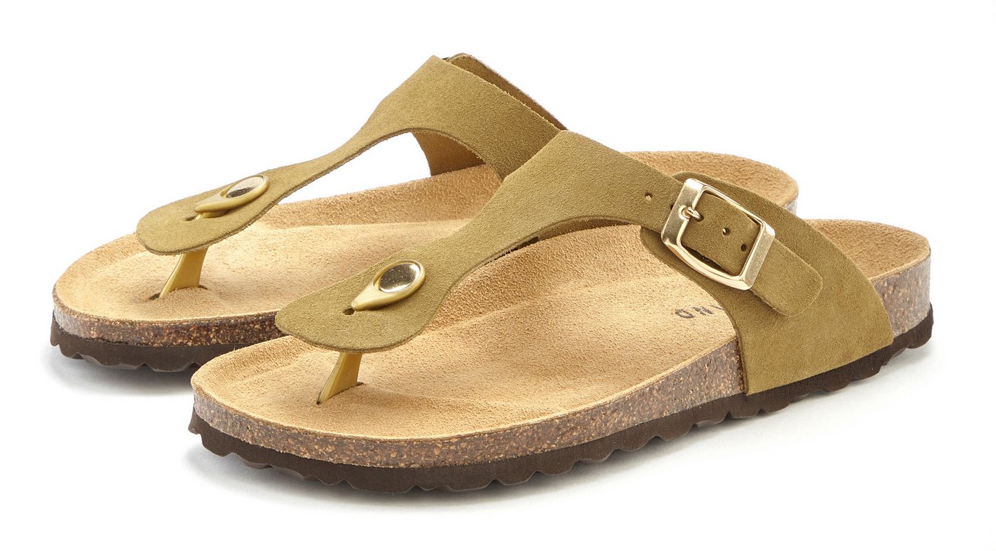 Elbsand Mule, Sandale, offener Schuh, Lederpantolette, Sommerschuhe Pantolette Zehentrenner aus hochwertigem Leder mit Komfortkorkfußbett (grün)