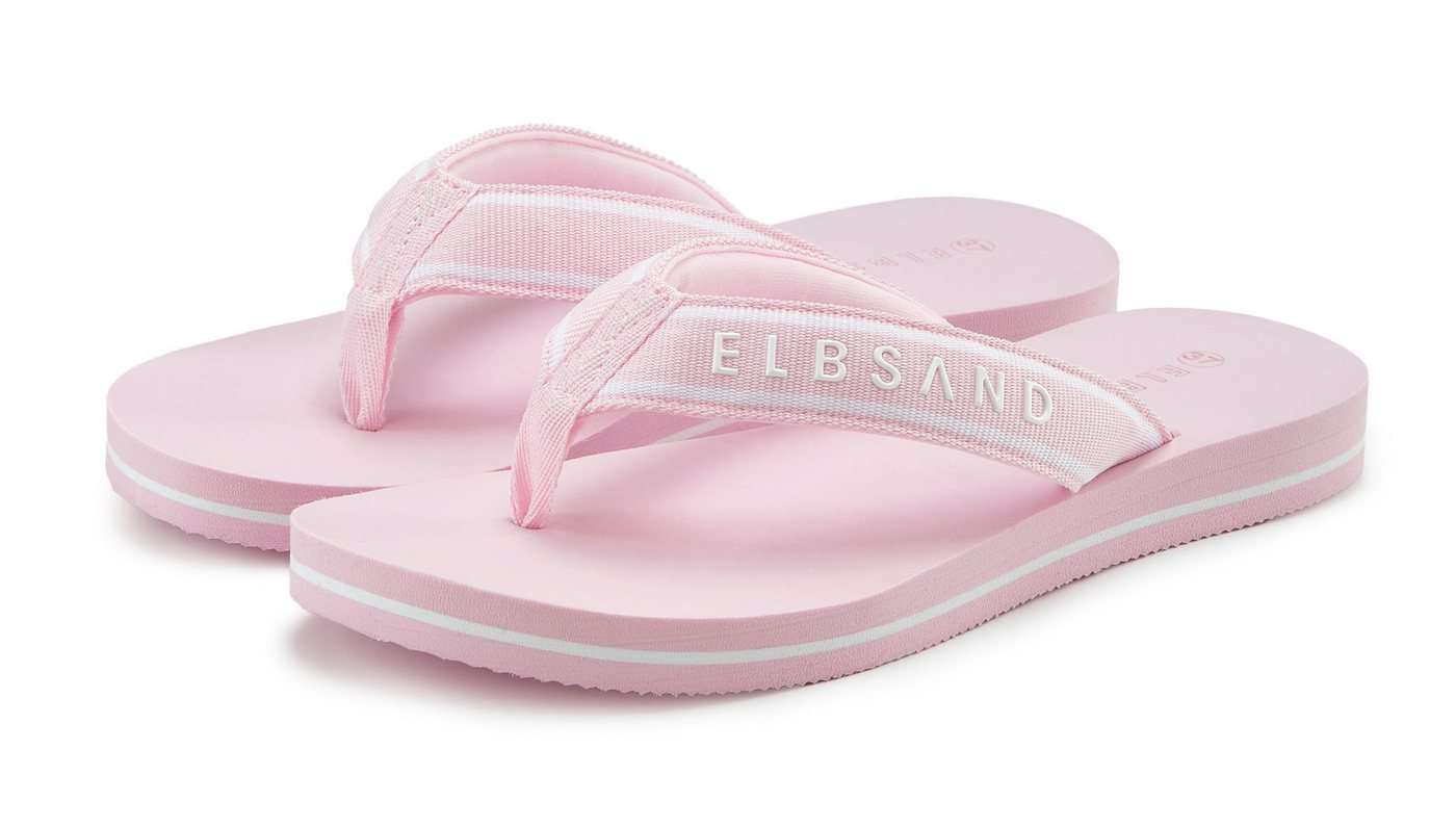 Elbsand Sandale, Badeschuh, Pantolette, Badelatsche, Flip Flop, Badeschlappe Badezehentrenner NEU Zehentrenner mit wasserabweisender und ultraleichter Sohle VEGAN (rosé)