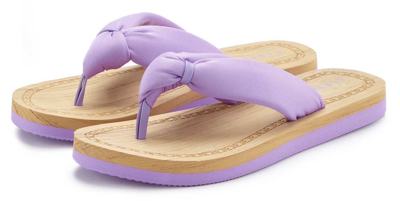 Elbsand Sandale,Badelatsche,Flip Flop,Mule, Pantolette,Badeschuhe,Sommerschuhe Badezehentrenner Zehentrenner mit wasserabweisender und ultraleichter Sohle VEGAN (flieder)