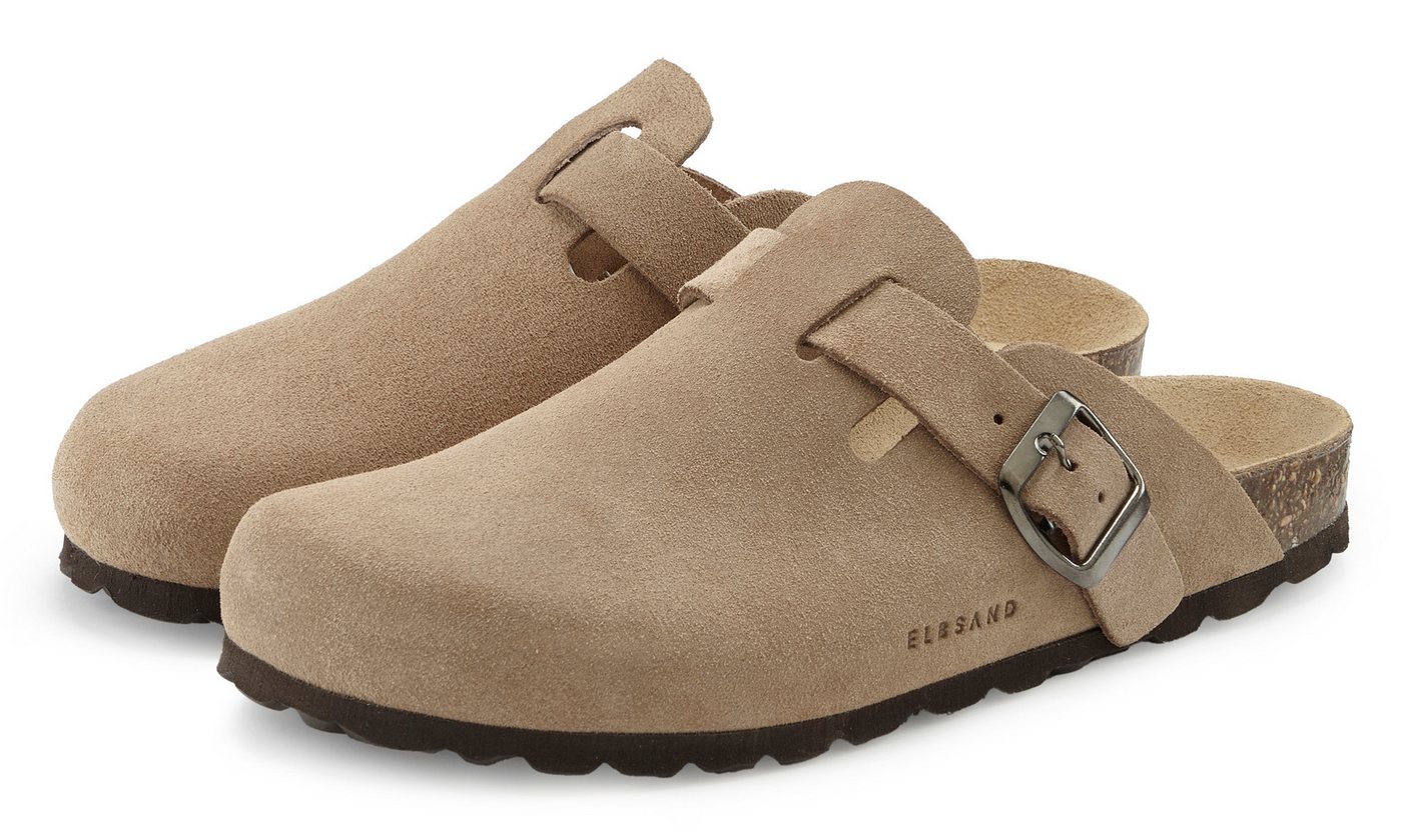 Elbsand Sandale, Mule, Sommerschuh, Lederpantolette Pantolette NEU aus Leder mit weichem Korkfußbett