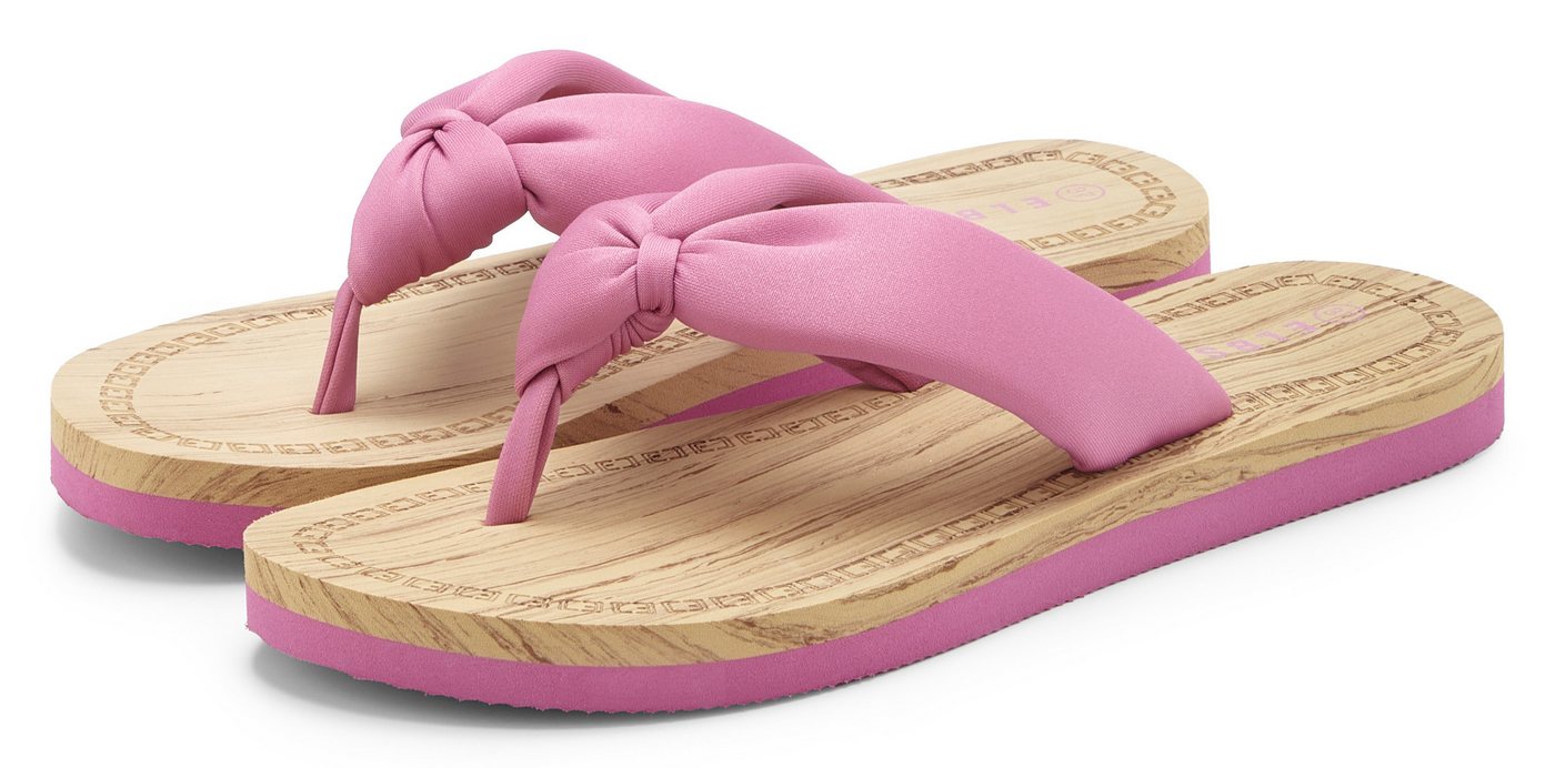 Elbsand Sandale,Badelatsche,Flip Flop,Mule, Pantolette,Badeschuhe,Sommerschuhe Badezehentrenner Zehentrenner mit wasserabweisender und ultraleichter Sohle VEGAN (rosa)