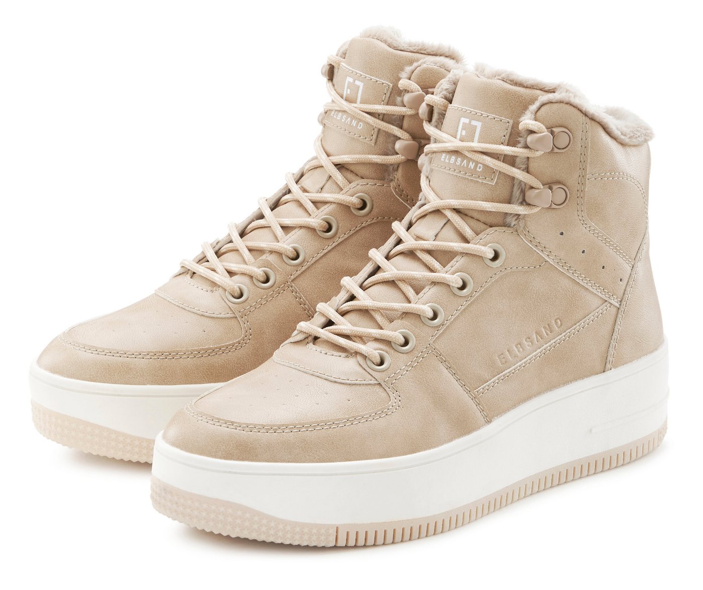Elbsand Sneaker mit kuscheligem Warmfutter, Freizeitschuh, Halbschuh, High Top Sneaker