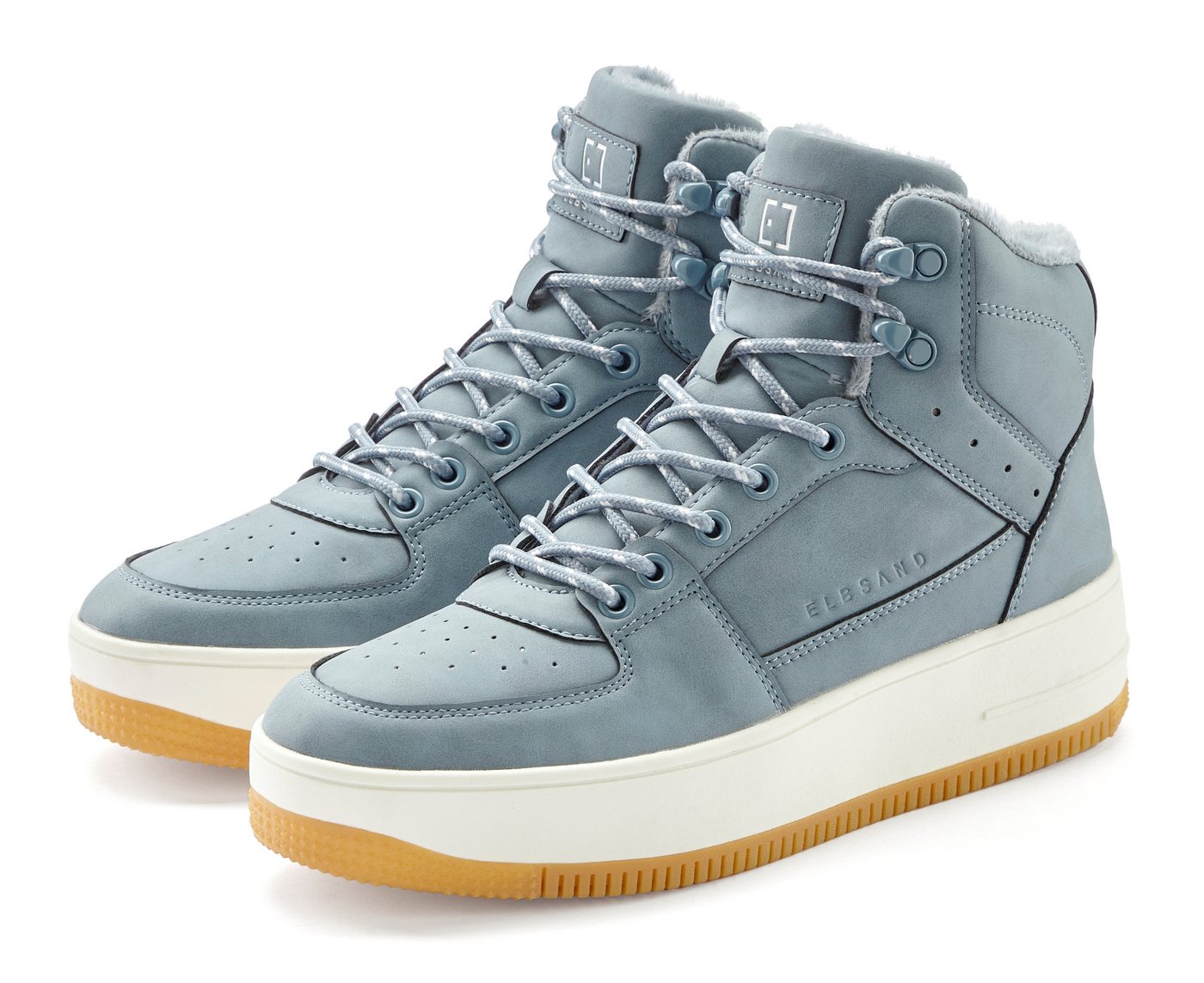 Elbsand Sneaker mit kuscheligem Warmfutter, Freizeitschuh, Halbschuh, High Top Sneaker (blau)
