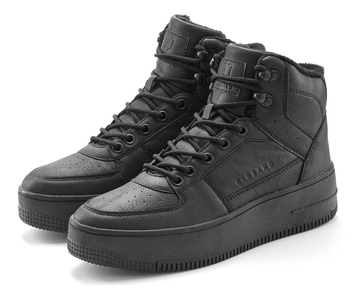 Elbsand Sneaker mit kuscheligem Warmfutter, Freizeitschuh, Halbschuh, High Top Sneaker (schwarz)