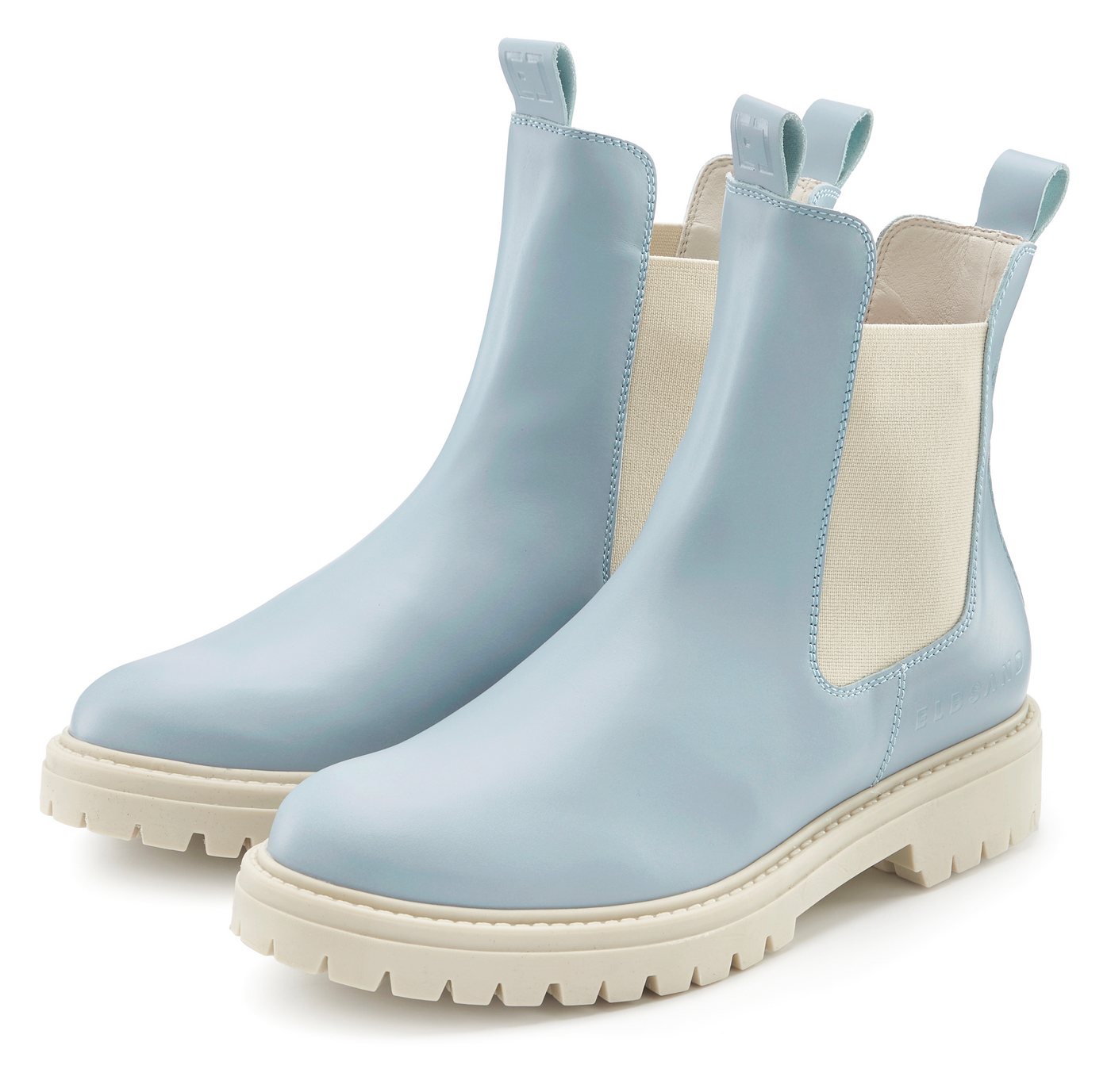 Elbsand Stiefelette Chelseaboots, Schlupfstiefel, Bikerboots aus Leder (blau)